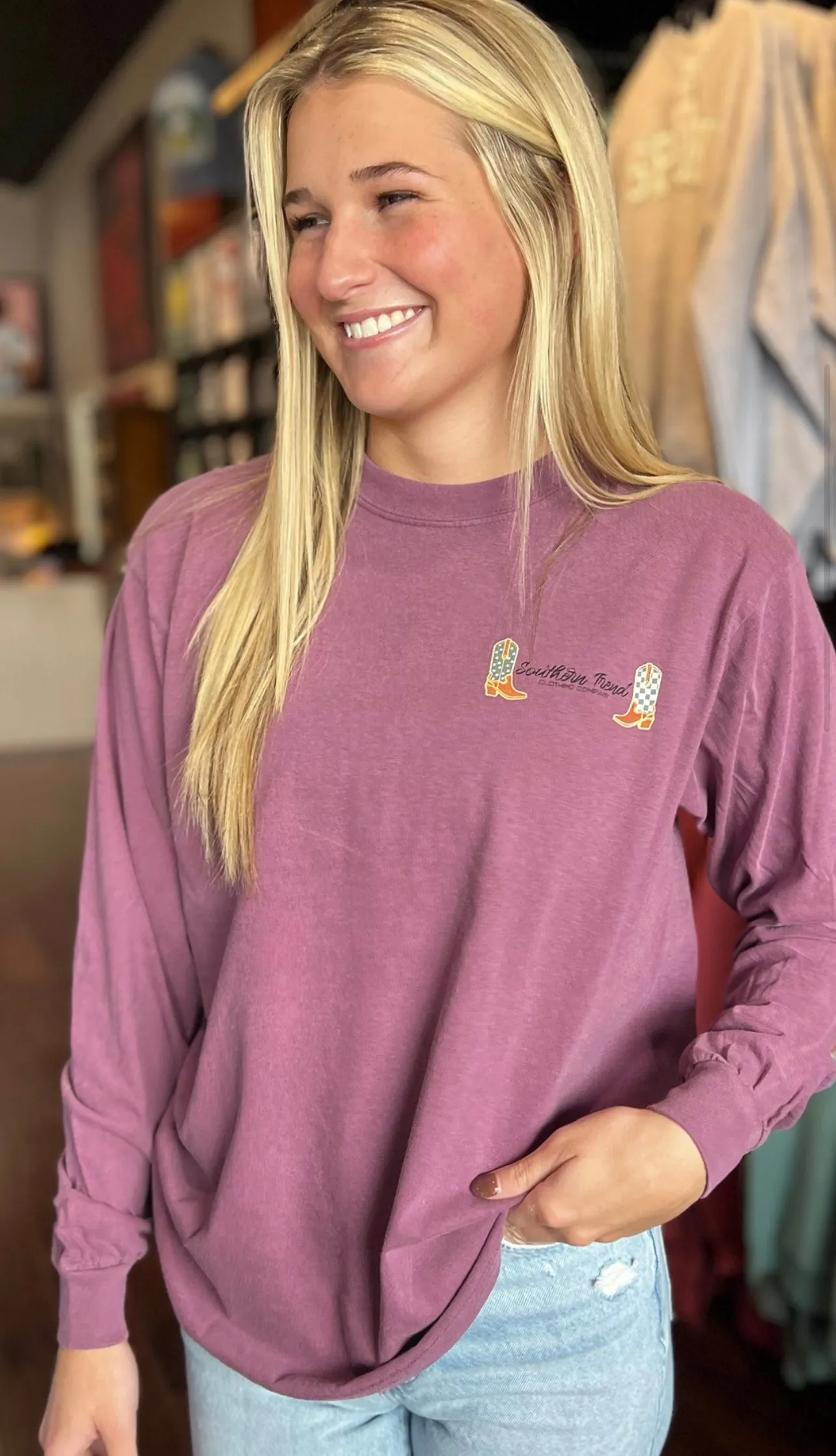 Southern Trend L/S Boot Tee