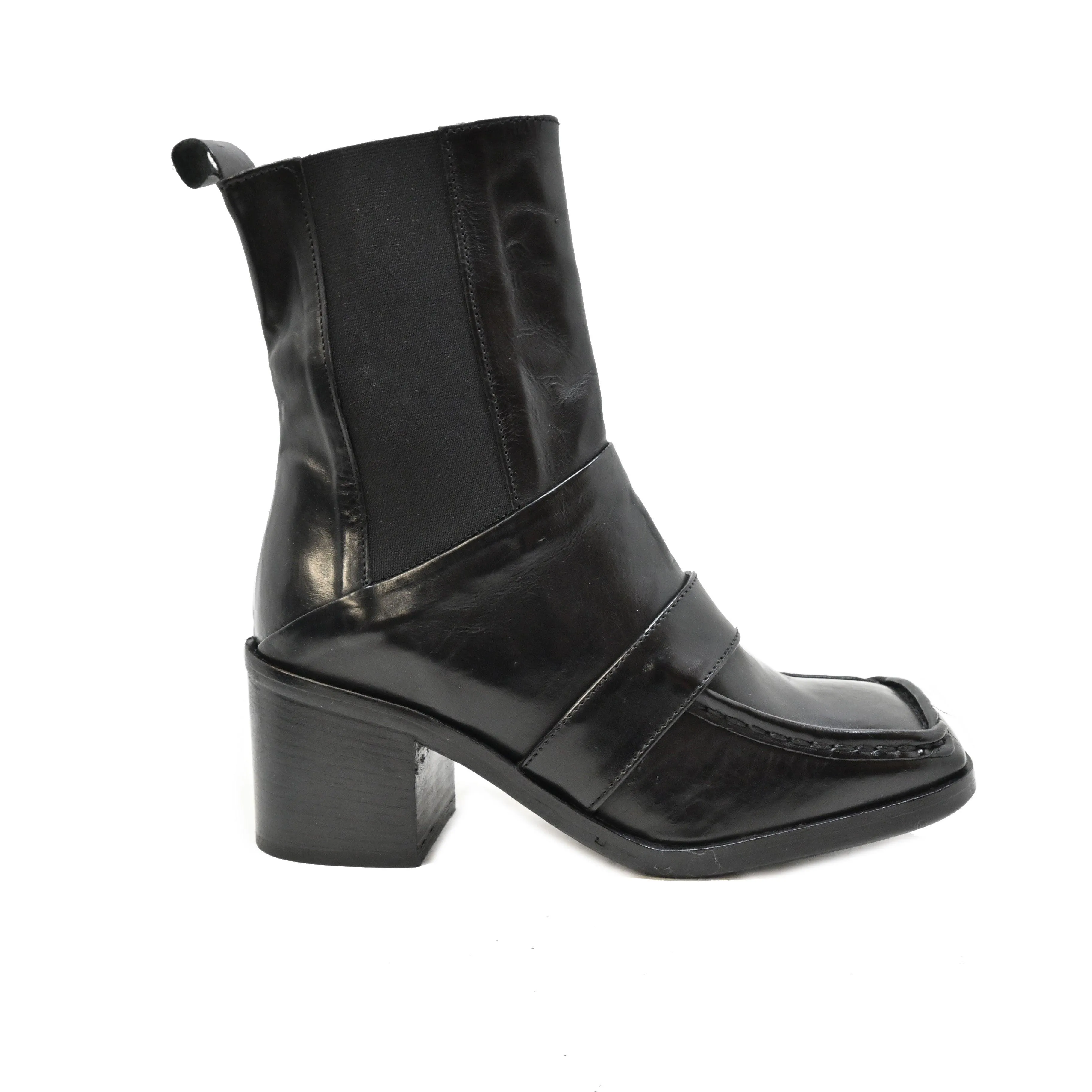 SQUARE 03 - woman ankle-boots leather BLACK