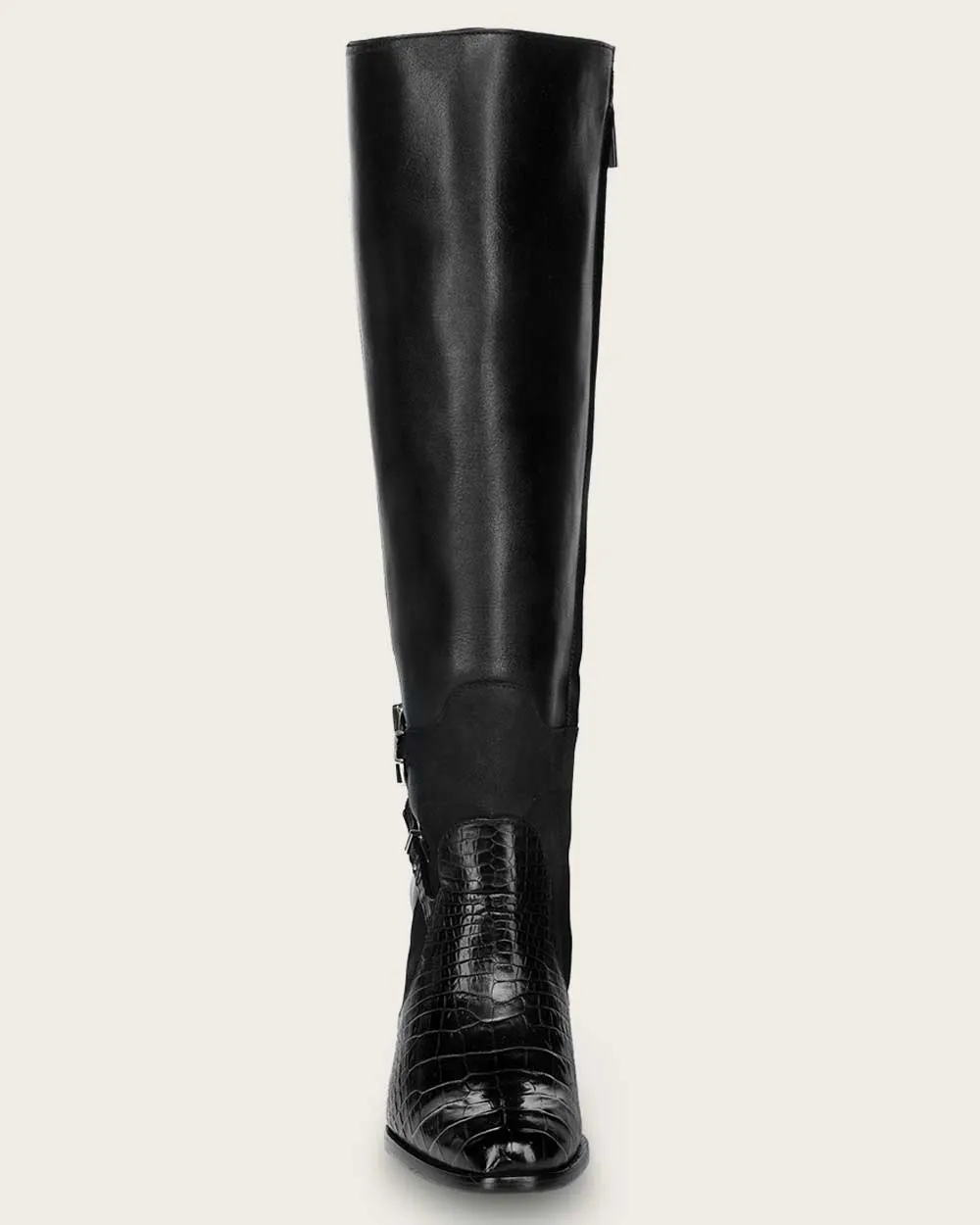 Tall black ultra exotic boot