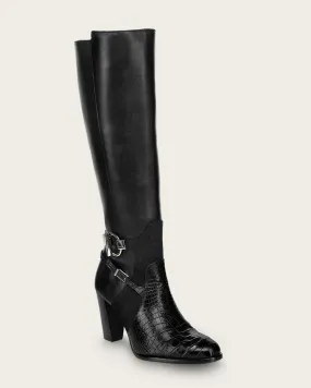 Tall black ultra exotic boot