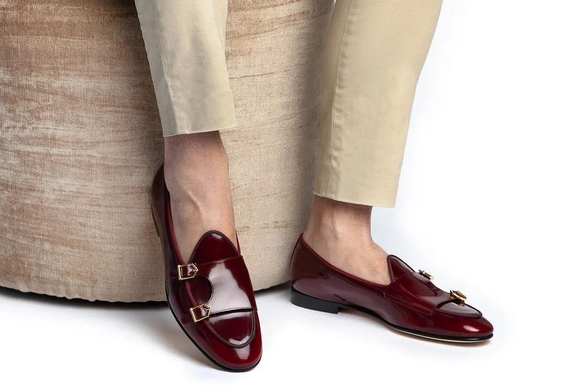 TANGERINE 7 BRUSHED BURGUNDY BELGIAN LOAFERS