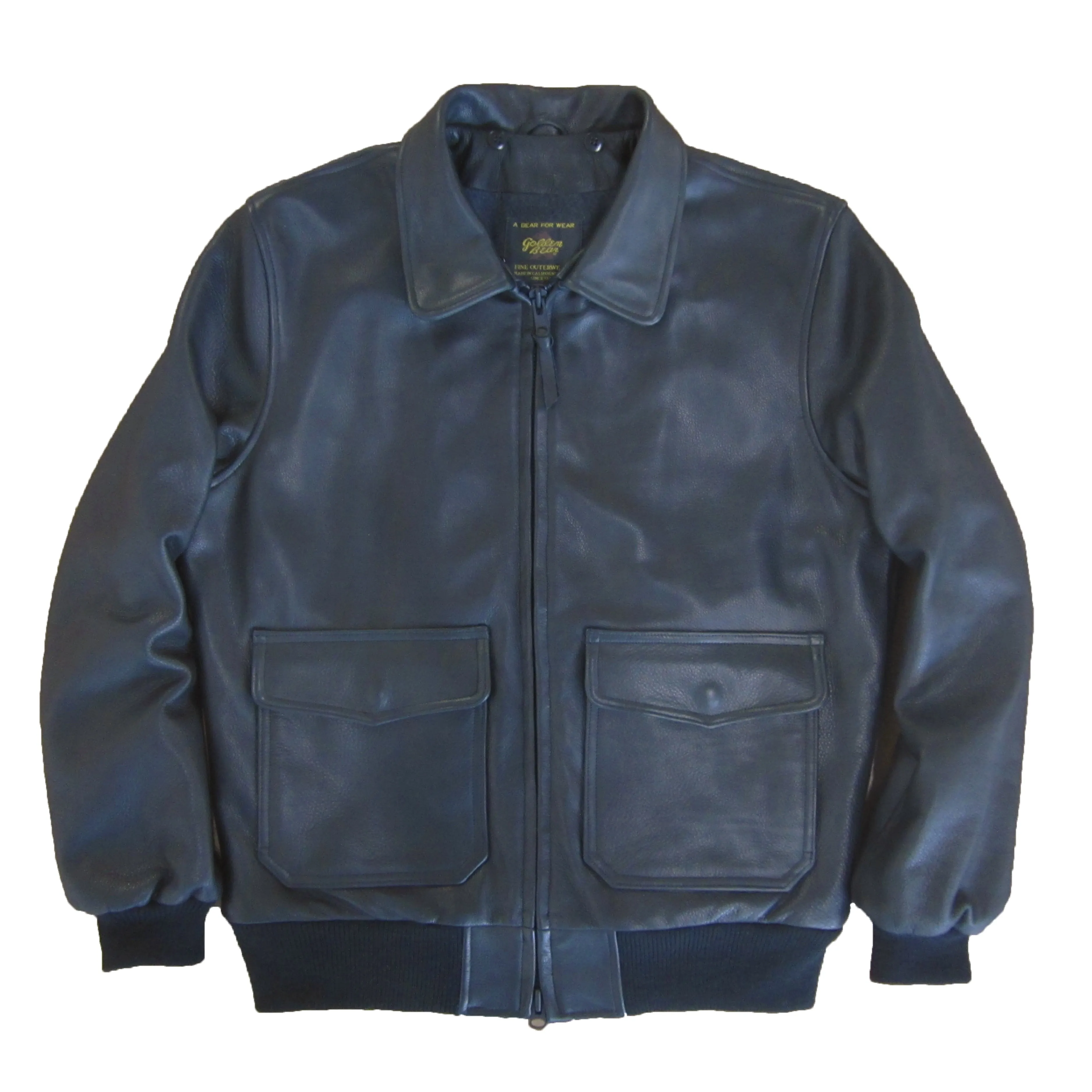 The Carter - Dk Brown or Black Naked Leather Bomber Jacket with Detachable Fur Collar