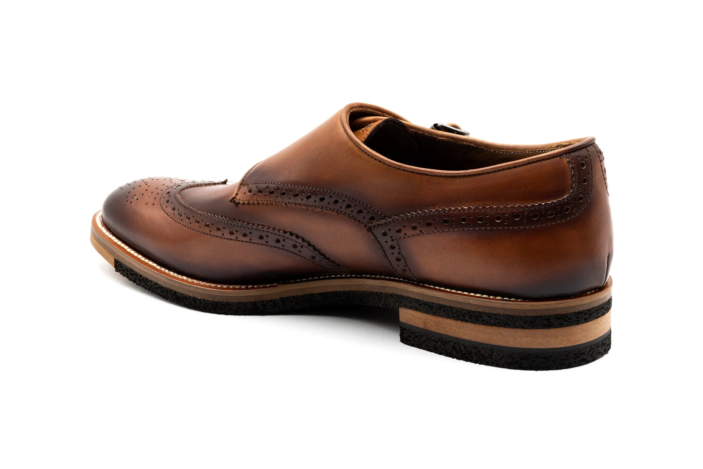 Tuscan Italian Calf Leather Double Monk - Whiskey