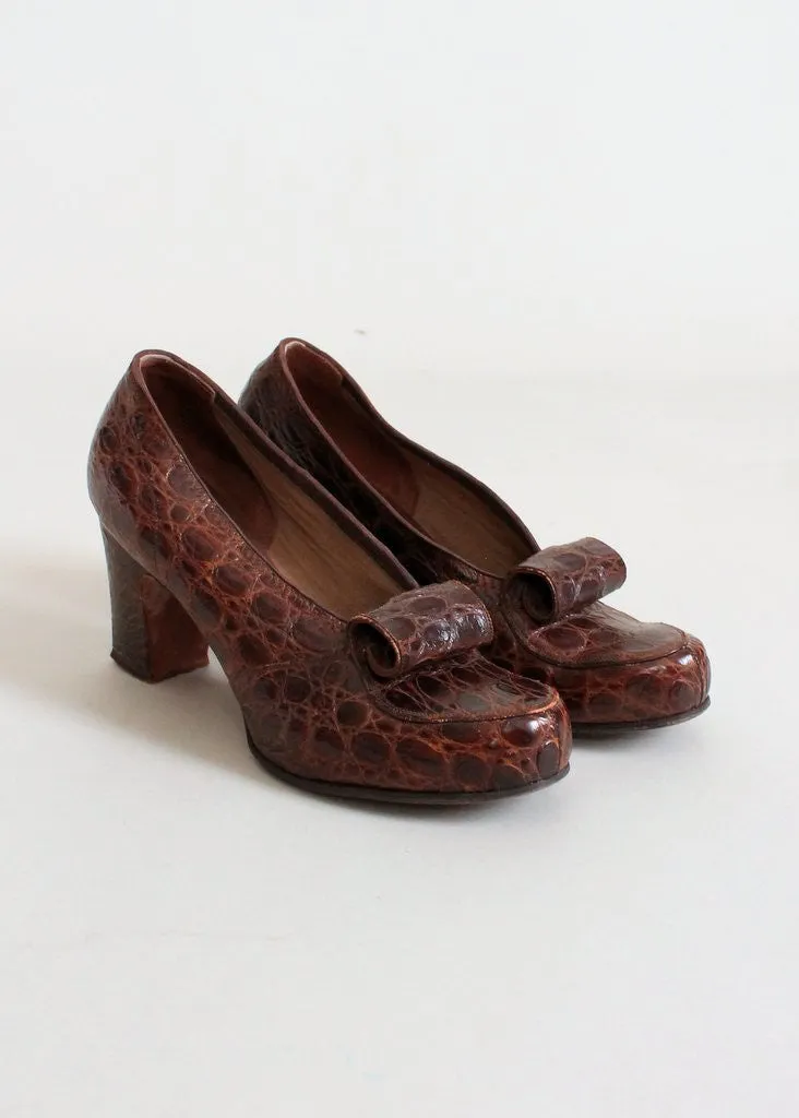 Vintage Early 1940s La Valle Art Deco Pumps