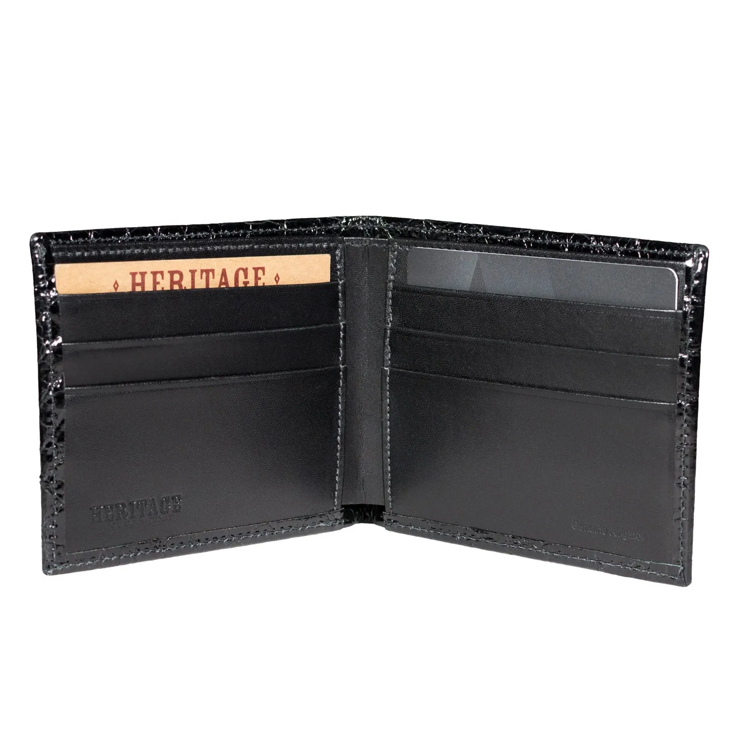 Wallet in Black American Alligator