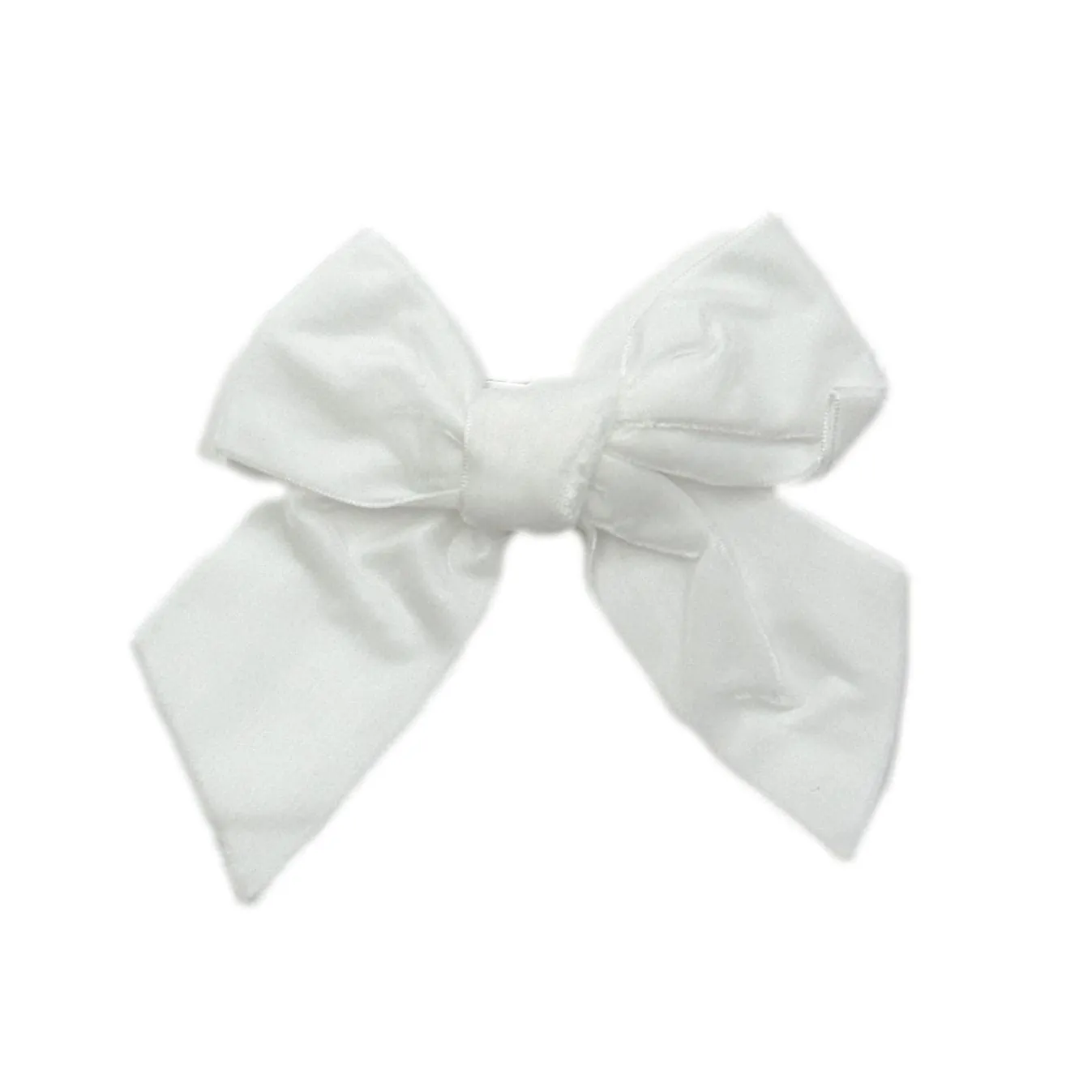 White Velvet Bow Hair Clip