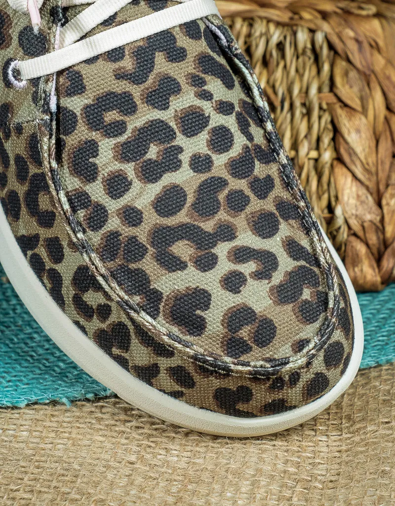 Women's Hilo Olive Leopard Print Shoes 10047018